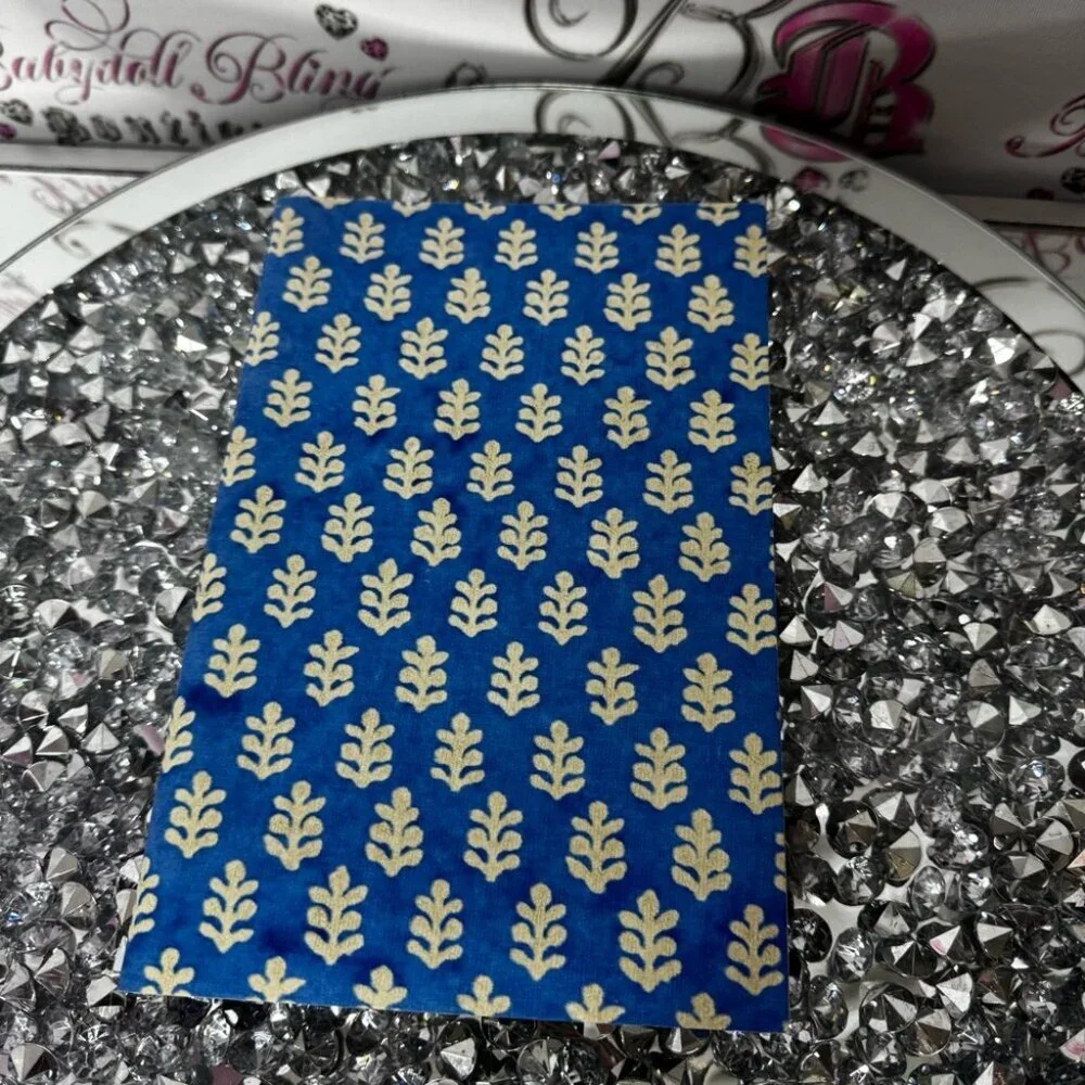 Notebook notes boho luxury planner daily write Blue and White Patterned Notebook